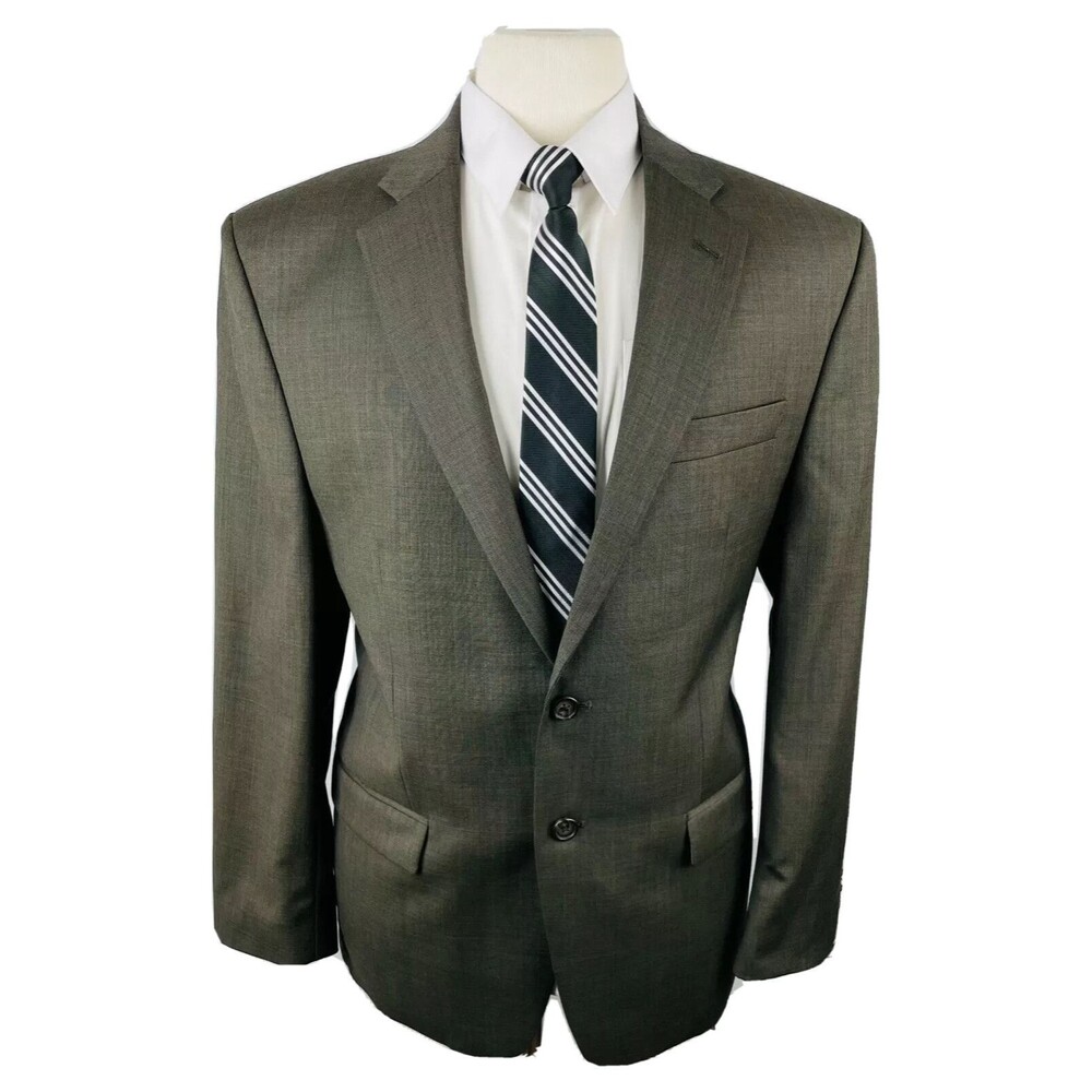 RALPH LAUREN MENS 42R SOLID BROWN CANADA 100% WOOL BLAZER SPORT COAT SUIT JACKET